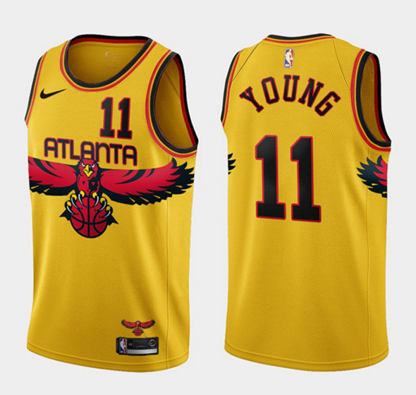 Youth Gold Atlanta Hawks #11 Trae Young 2021 City Edition Stitched NBA Jersey
